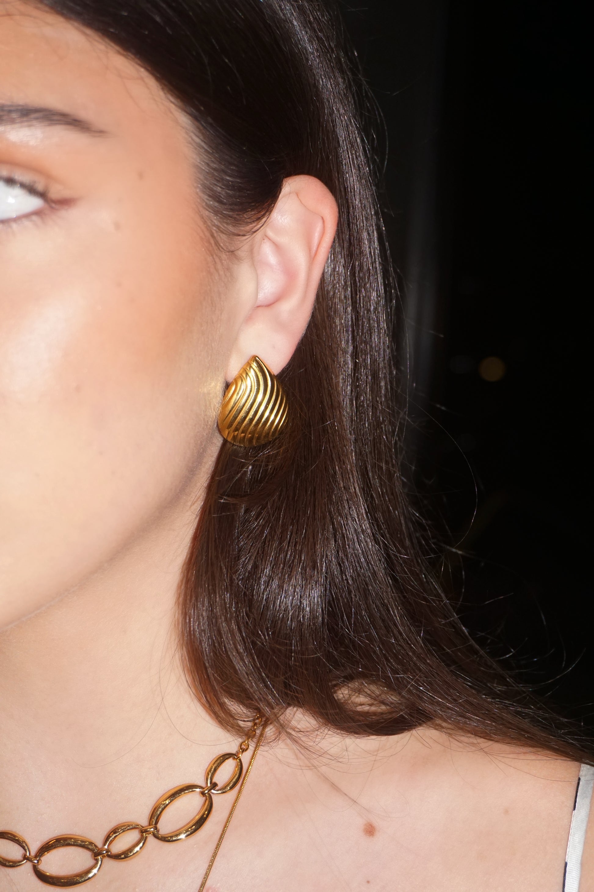 Golden drop earrings