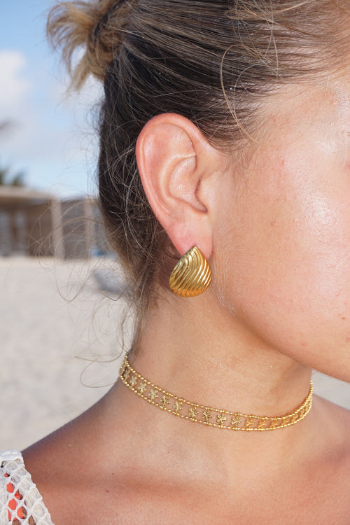 Golden drop earrings