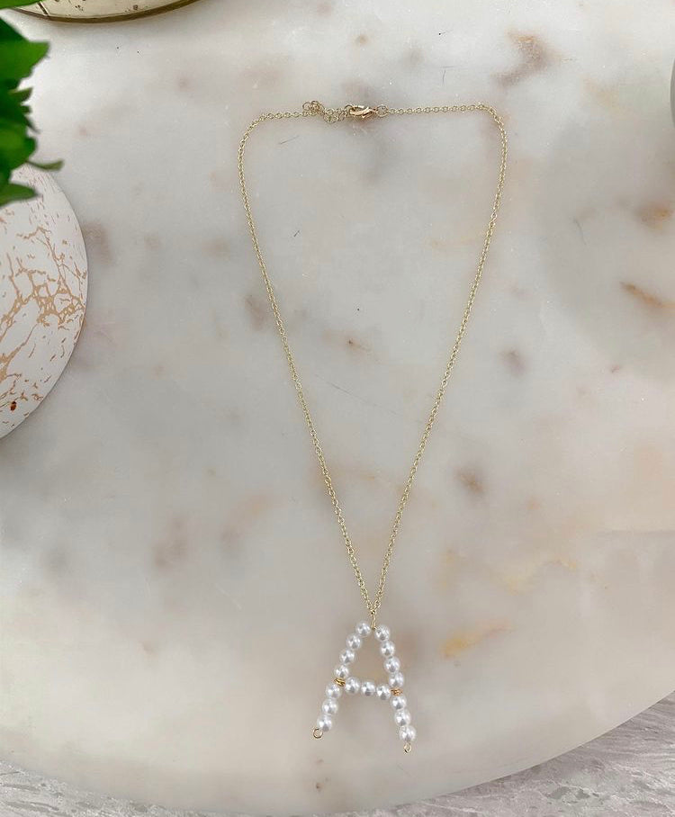 Pearl Initial Necklace