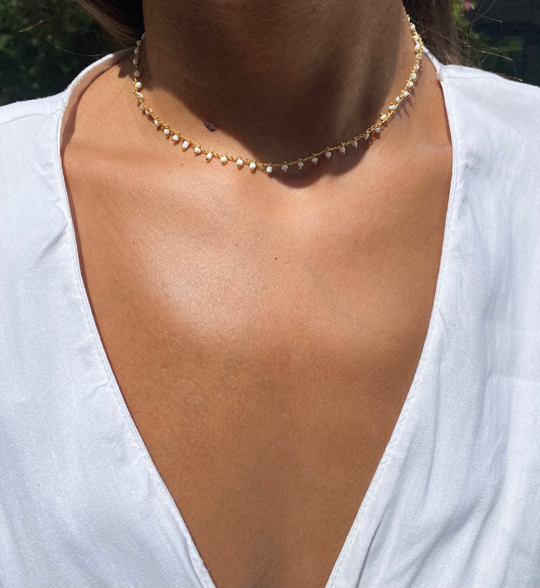 White Dangling Choker